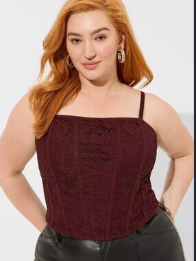 Torrid Lace Corset Cropped Top NWT 4